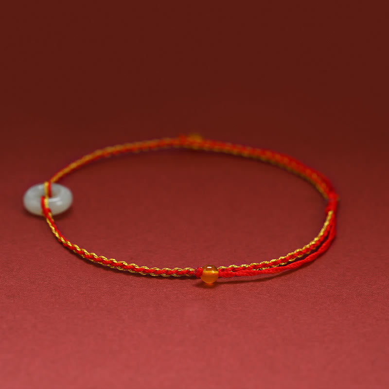 Jade Luck Abundance Braided Bracelet & Anklet with Peace Buckle