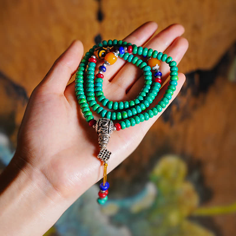 108 Beads Tibetan Turquoise Dzi Protection Bracelet