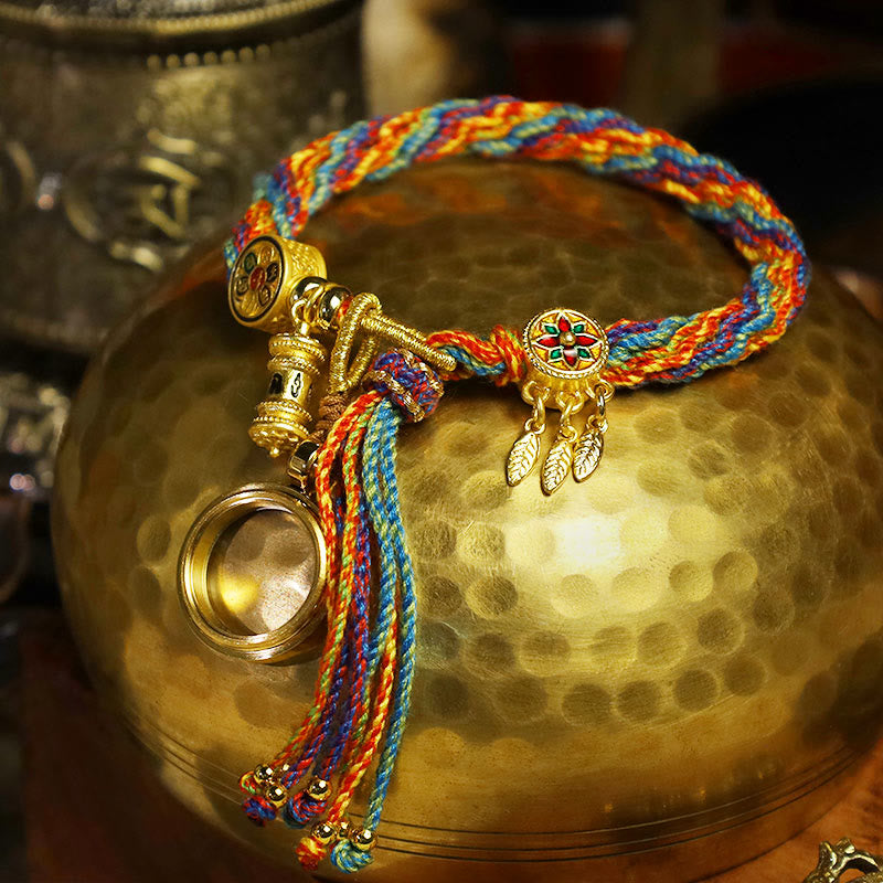 Om Mani Padme Hum Bracelet | Red String Spiritual Protection 10mm