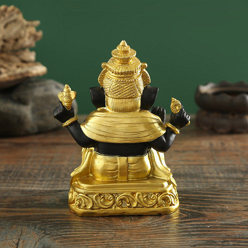 Ganpati Resin Ganesh Statue 8x6x12.5cm Spiritual Protection