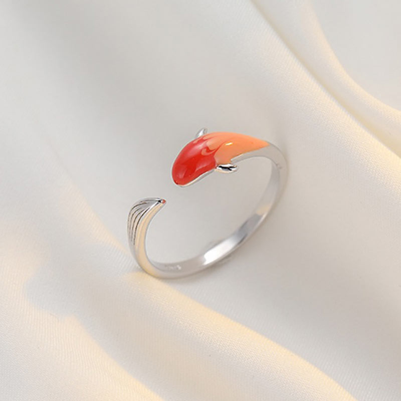 Adjustable Copper Koi Fish Ring | Balance & Luck Jewelry