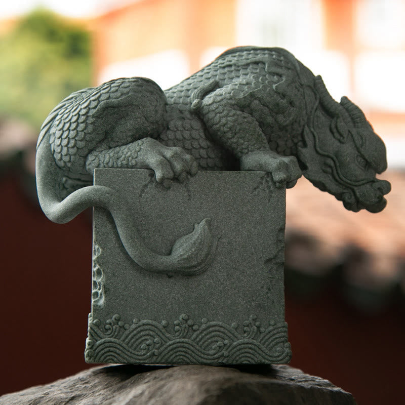 Standing Feng Shui Chinese Dragon Statue for Luck & Success