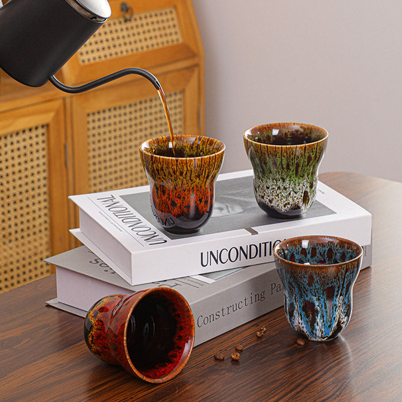 Vintage Kiln Change Ceramic Coffee Mug 150ml Zen Decor