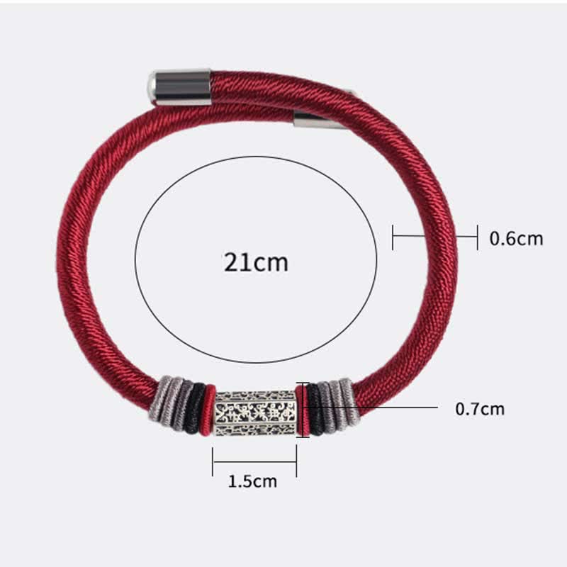 Om Mani Padme Hum Bracelet | 925 Sterling Silver Red String Unisex