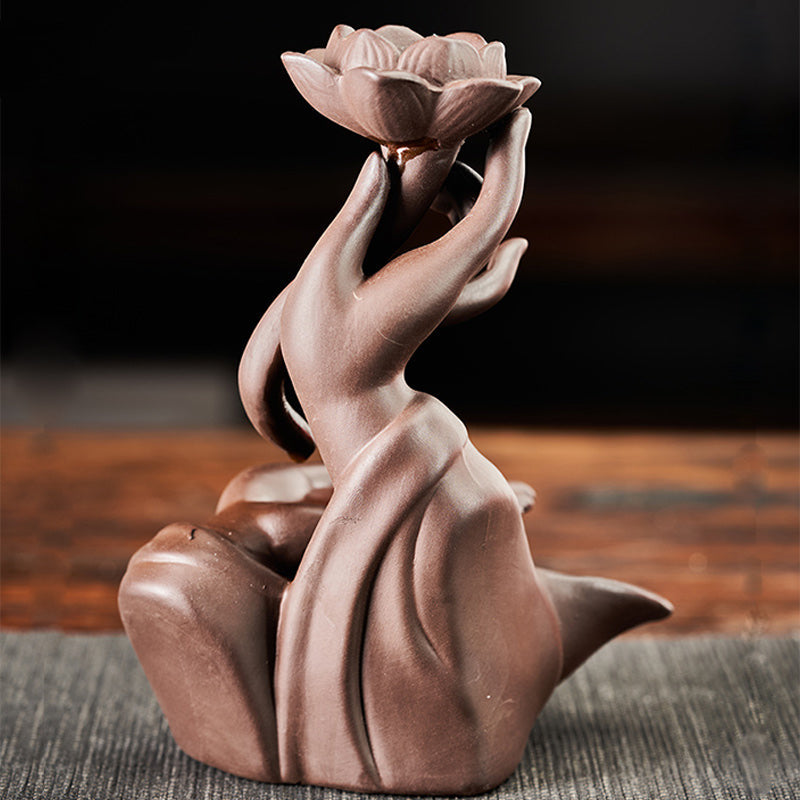 Lotus Bergamot Backflow Incense Burner for Meditation