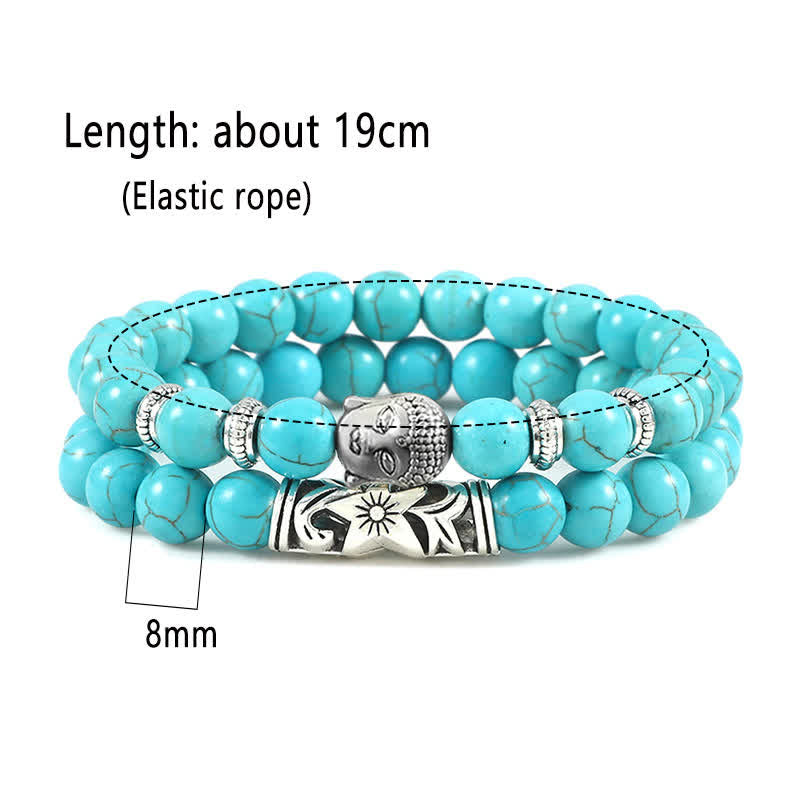 Unisex Tiger Eye & Red Turquoise Protection Bracelet Set