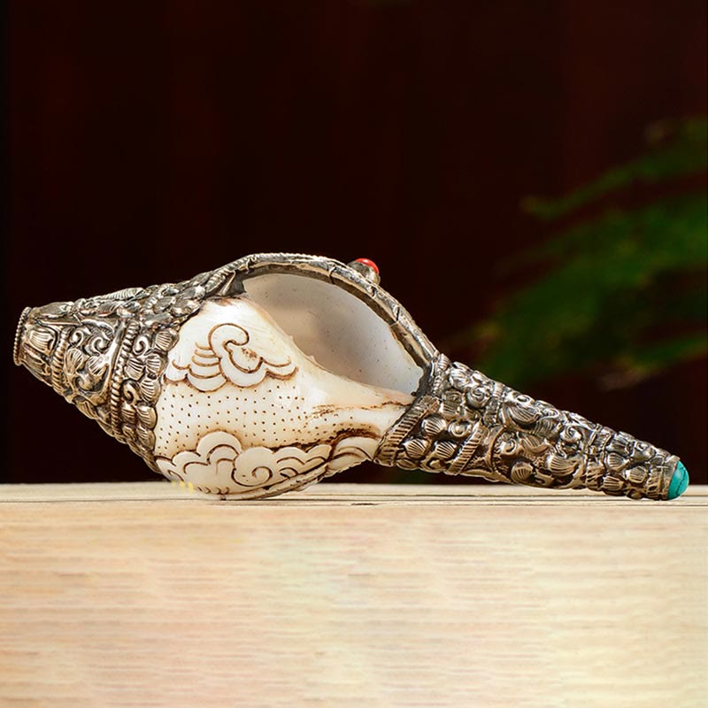 Handmade Tibetan Shankha Conch Shell Decoration for Wealth