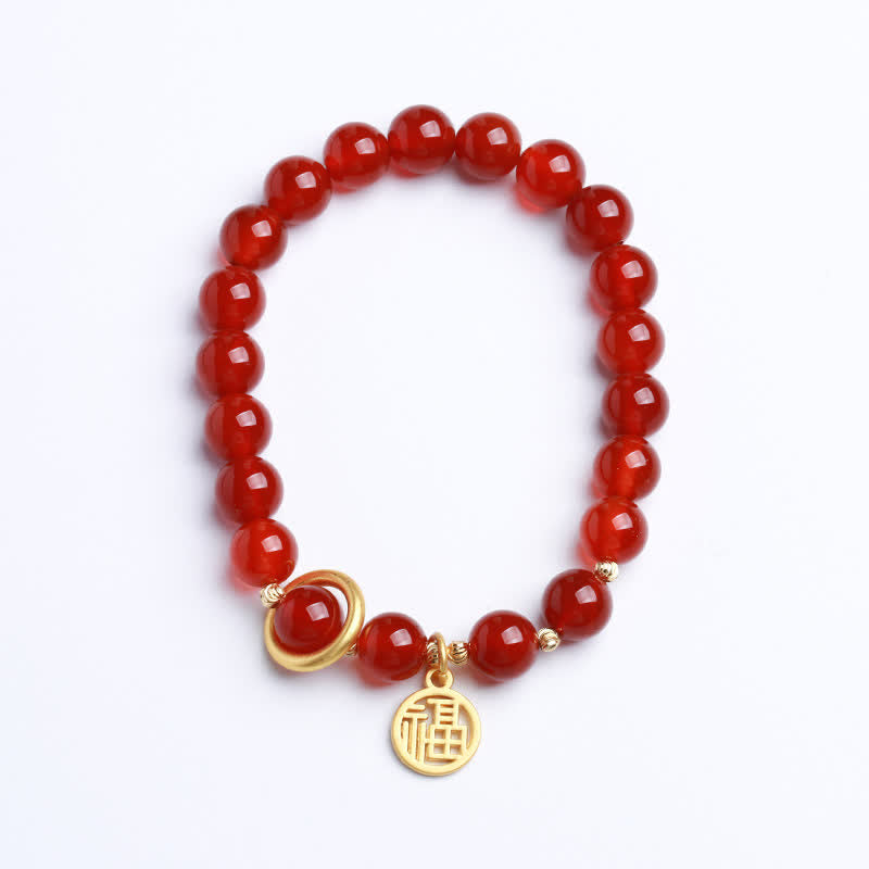 Natural Red Agate Confidence Bracelet for Calm & Growth