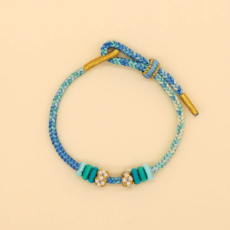 Peace Knot Eight Thread Red String Bracelet for Luck & Harmony
