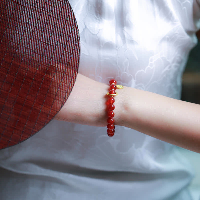 Natural Red Agate Confidence Bracelet for Calm & Growth