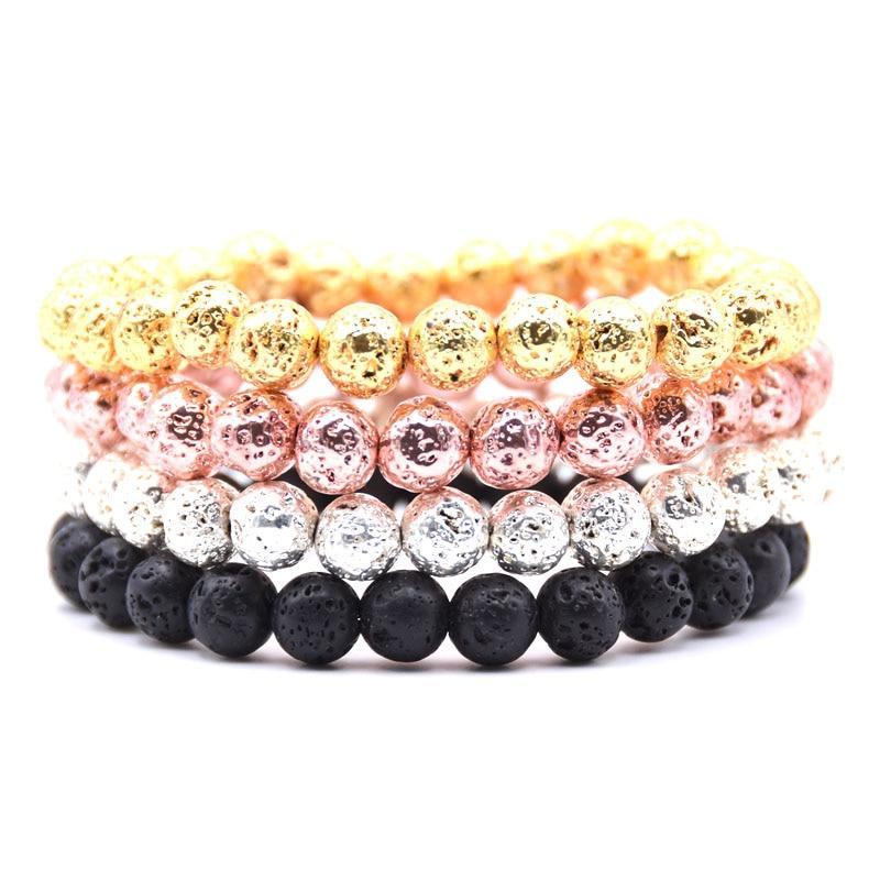 Lava Stone Chakra Bracelet for Relaxation and Balance