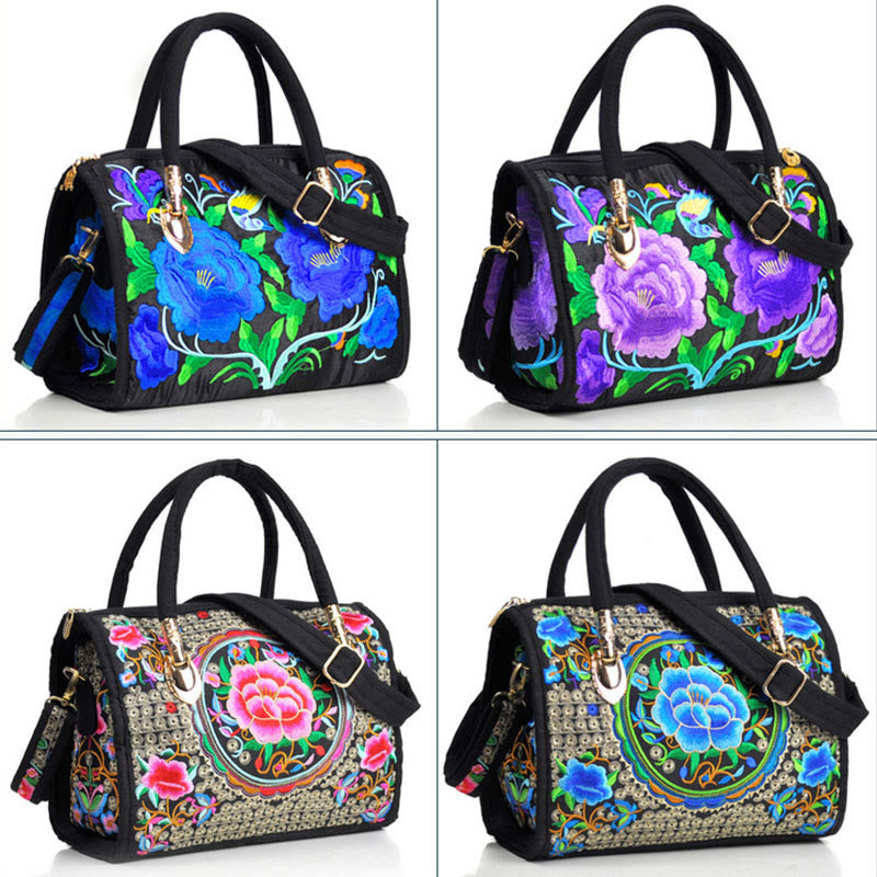 Canvas Crossbody Bag with Double-Sided Embroidery | Spiritual Accessories
