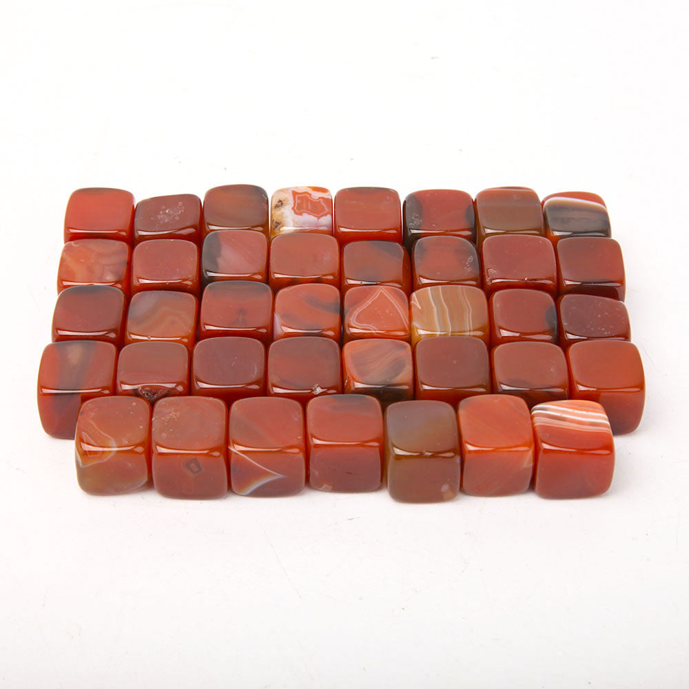 Carnelian Crystal Cubes 1.5-2cm Healing Stone Bag