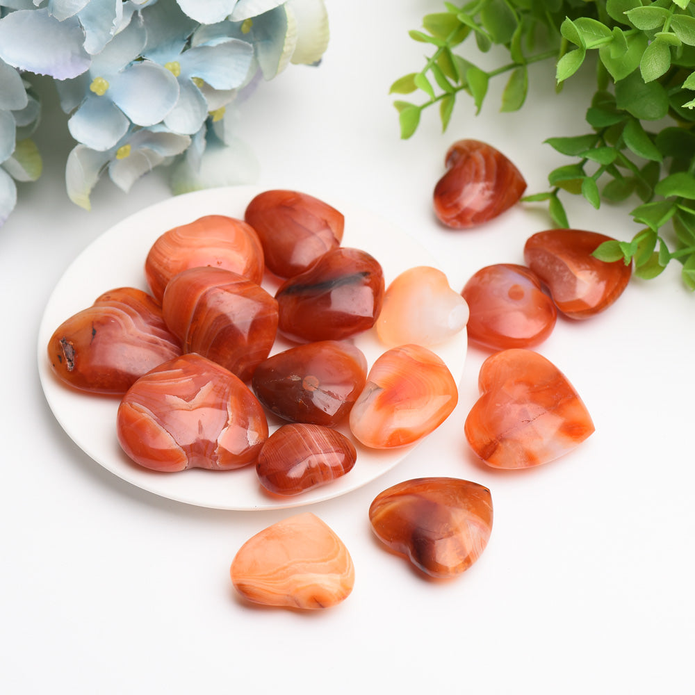 Carnelian Heart Palm Stone 1.2-1.5 inch Healing Crystal