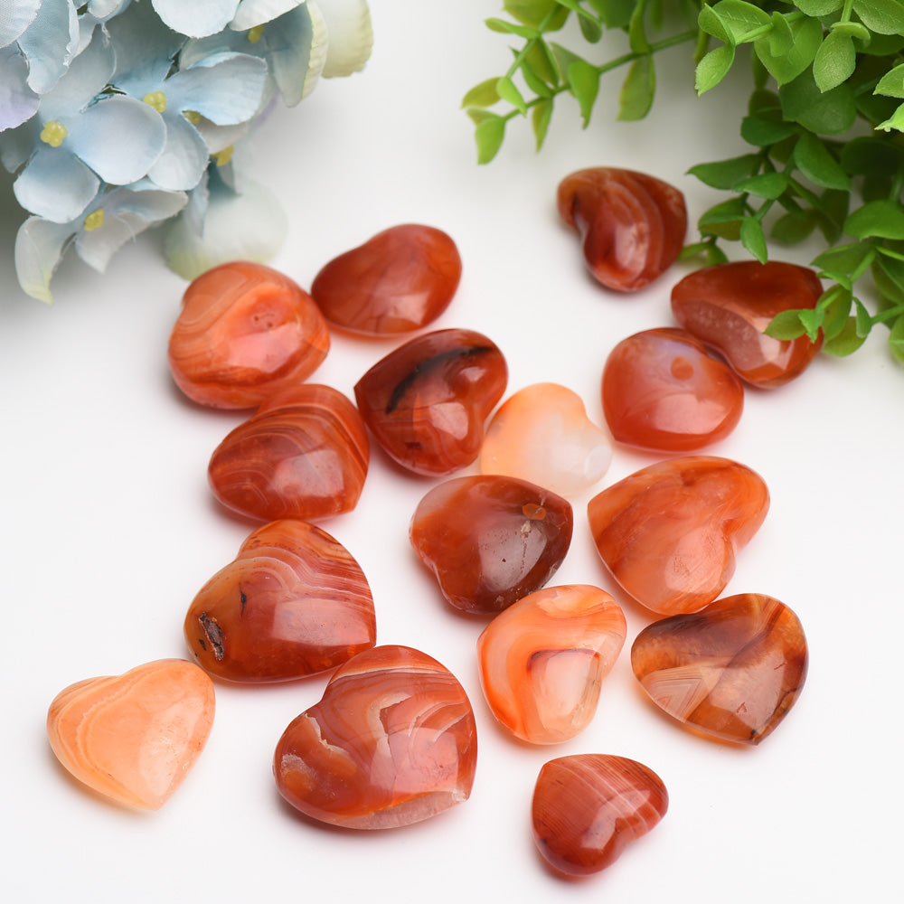 Carnelian Heart Palm Stone 1.2-1.5 inch Healing Crystal
