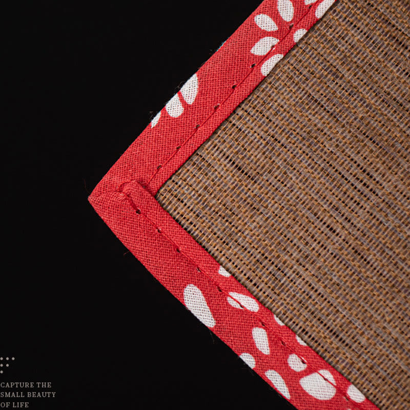 Cat Bell Ceramic Incense Burner with Bamboo Mat for Meditation