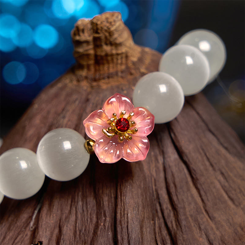 Cat's Eye Chrysoberyl Flower Love Bracelet | Healing Sounds