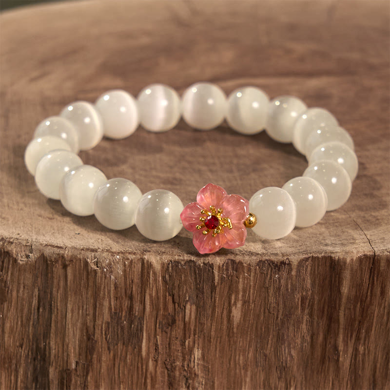 Cat's Eye Chrysoberyl Flower Love Bracelet | Healing Sounds