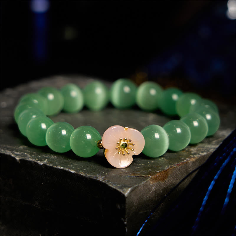 Cat's Eye Chrysoberyl Flower Love Bracelet | Healing Sounds
