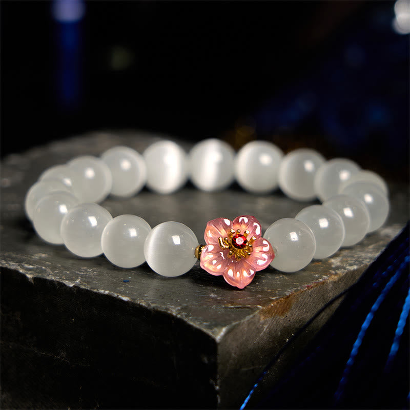 Cat's Eye Chrysoberyl Flower Love Bracelet | Healing Sounds