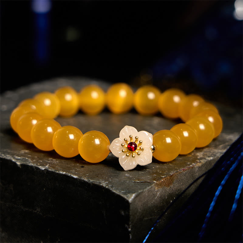 Cat's Eye Chrysoberyl Flower Love Bracelet | Healing Sounds