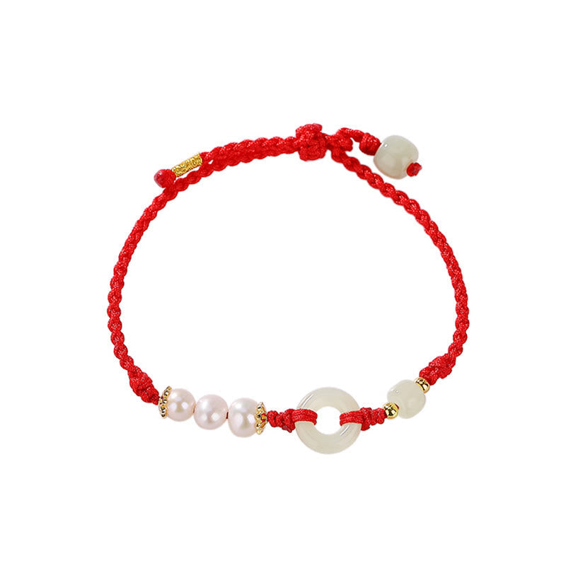 925 Sterling Silver Gold Plated Hetian Jade Peace Buckle Bracelet