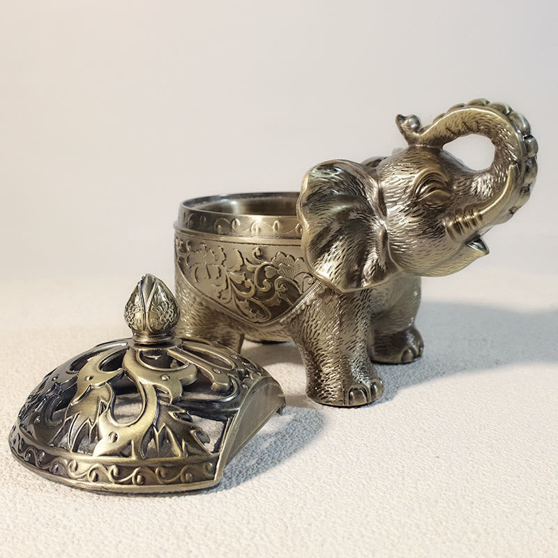 Elephant Alloy Waterfall Incense Burner for Zen Ambiance