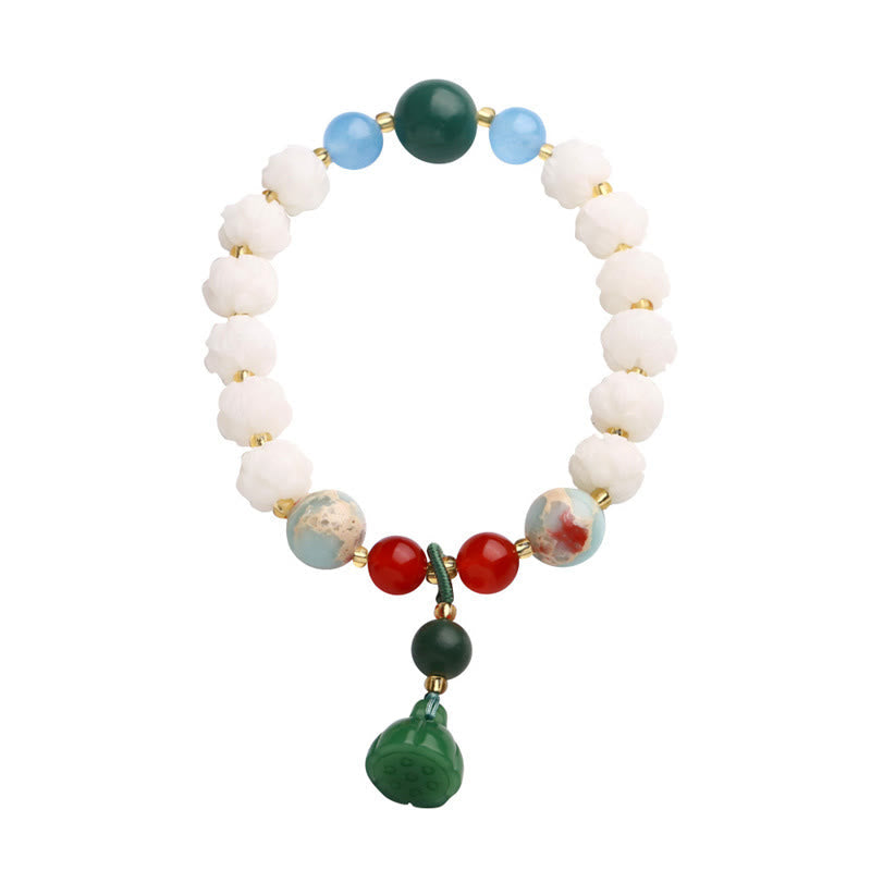 Bodhi Seed Lotus Bead Bracelet for Peace and Harmony