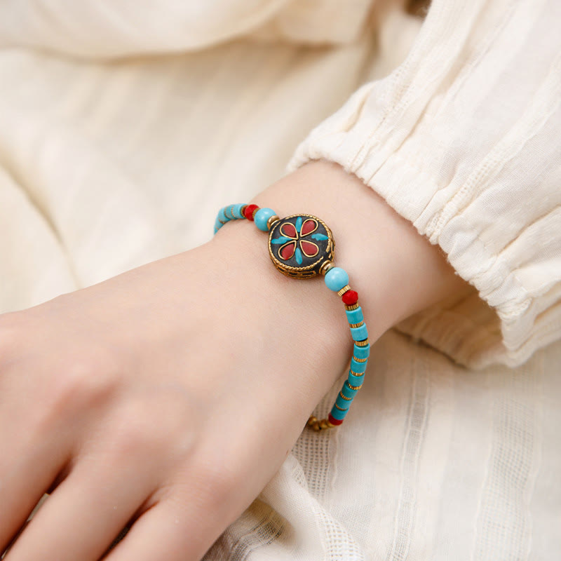 Turquoise Om Mani Padme Hum Protection Bracelet