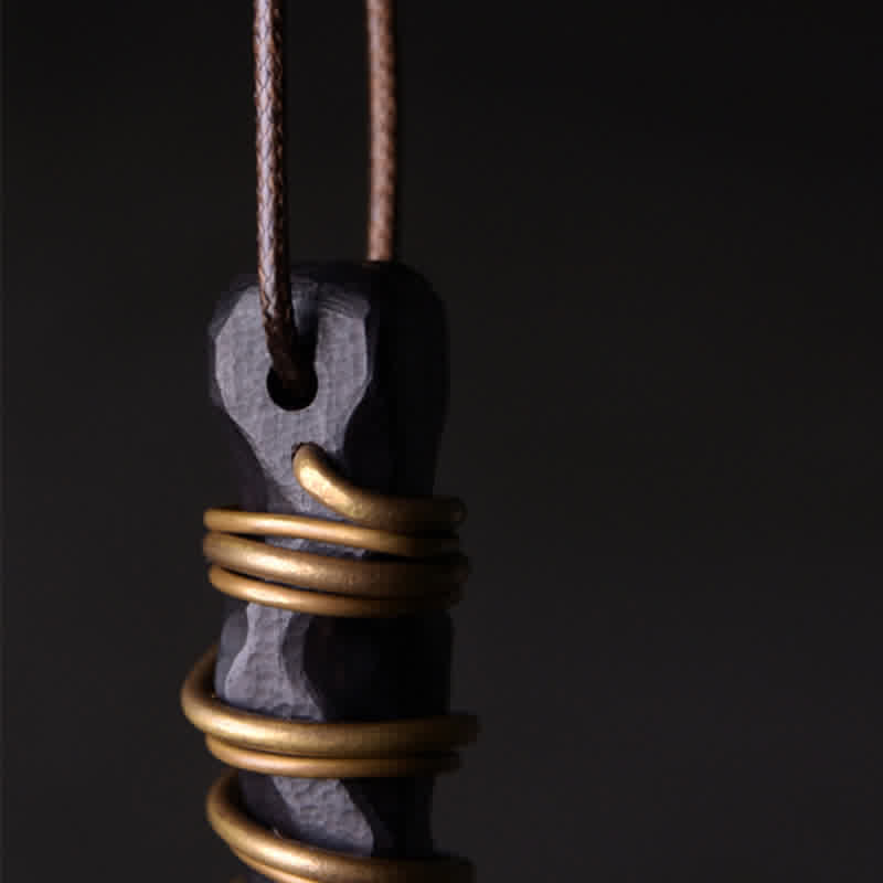 Ebony Wood Yin Yang Necklace Pendant for Balance & Calm