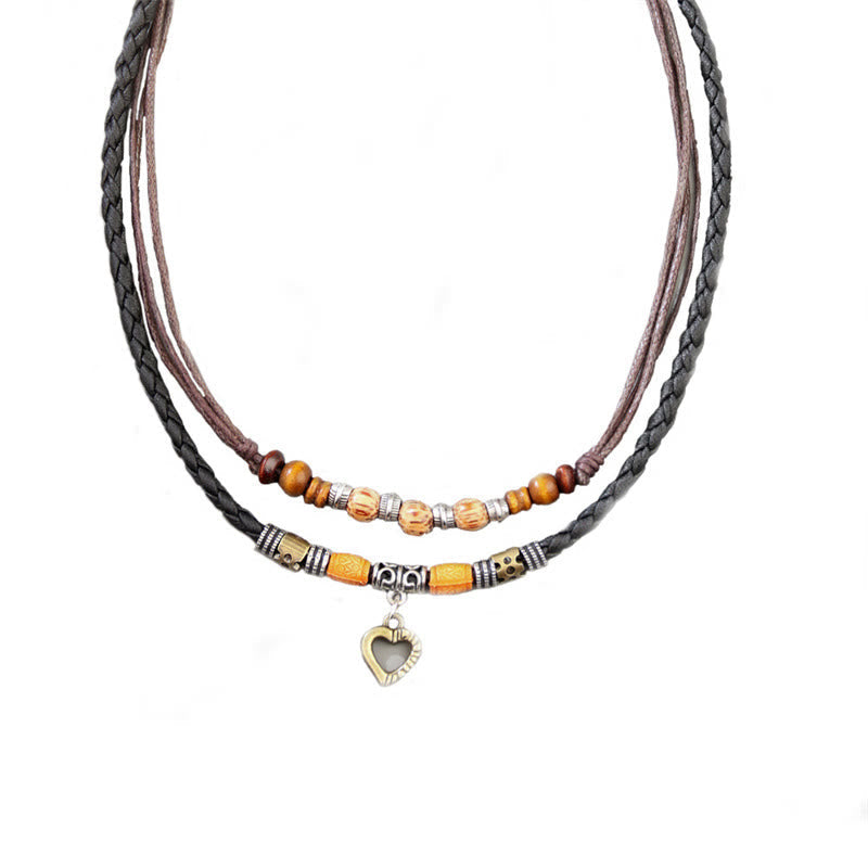 Copper Love Heart Bead Healing Necklace & Bracelet Set