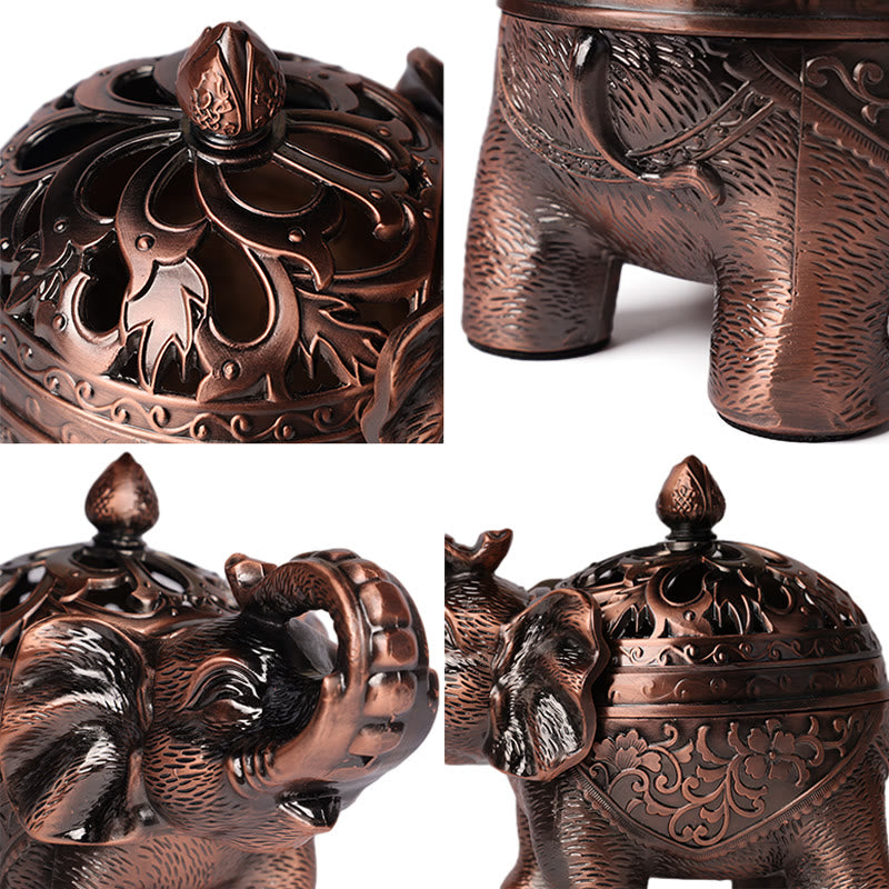 Elephant Alloy Waterfall Incense Burner for Zen Ambiance