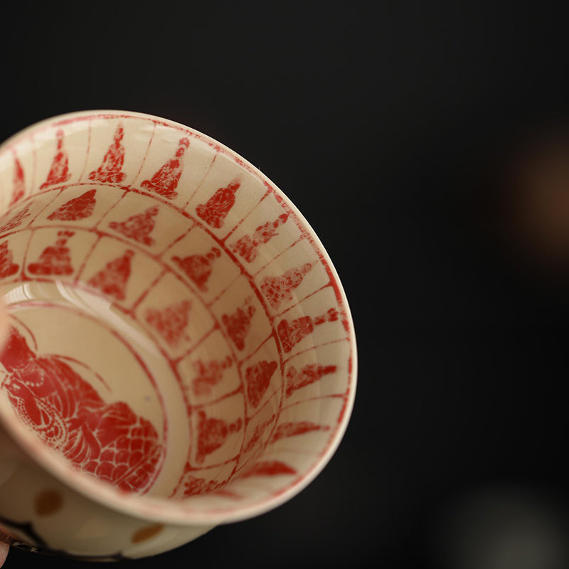 Ceramic Chinese Tea Cup 100ml Dunhuang Thousand Buddhas