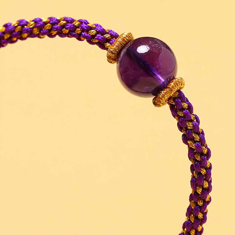 Handmade Red Agate Amethyst Calm Braided Bracelet