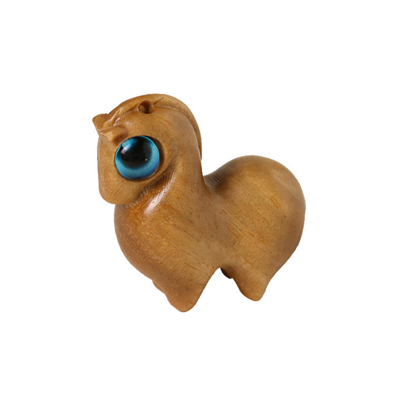 Medium Small Leaf Red Sandalwood Lucky Mini Horse Protection Figurine