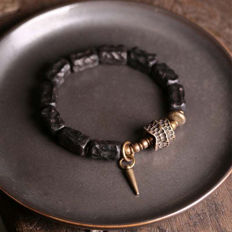 Ebony Wood Copper Couple Bracelet | Balance & Protection
