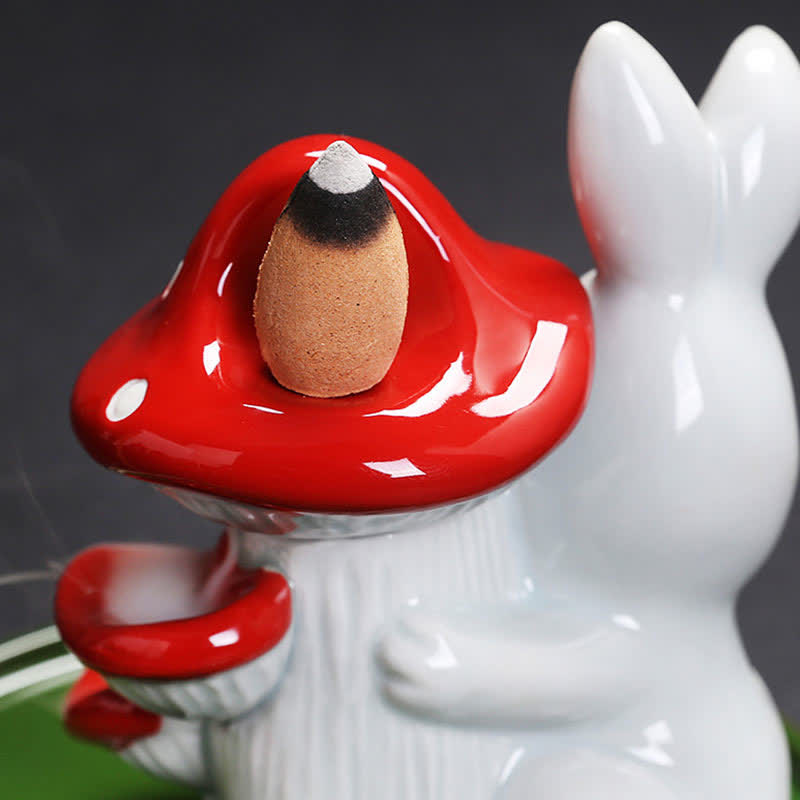 Year of the Rabbit Ceramic Incense Burner with Bunny Design