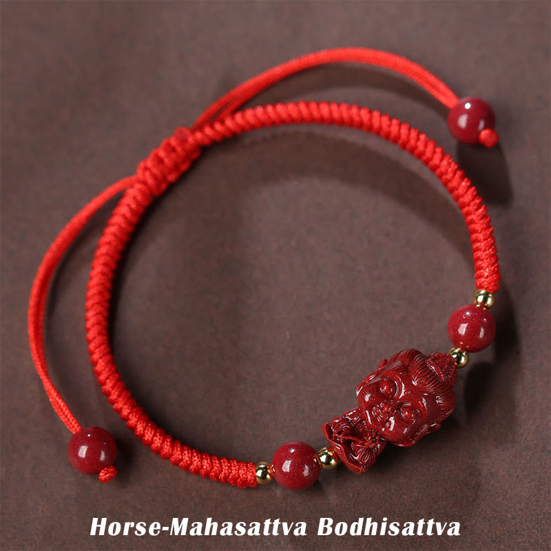 Chinese Zodiac Cinnabar Amulet Blessing String Bracelet