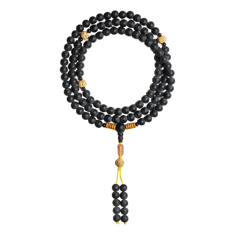 8mm Bodhi Seed Mala Bracelet with Cypress Red Agate