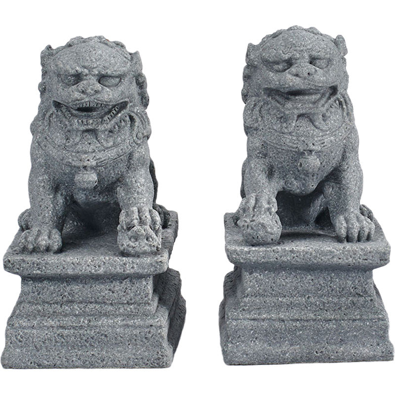 Fu Dogs Elephant Turtle Spiritual Statues Set for Home Blessings