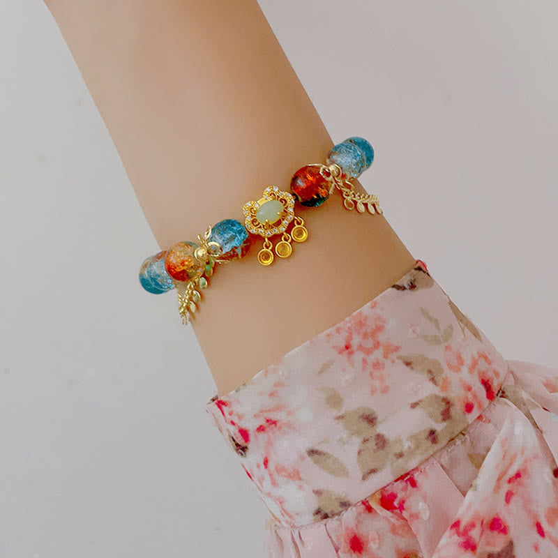 Colorful Liuli Glass Bead Spiritual Protection Bracelet