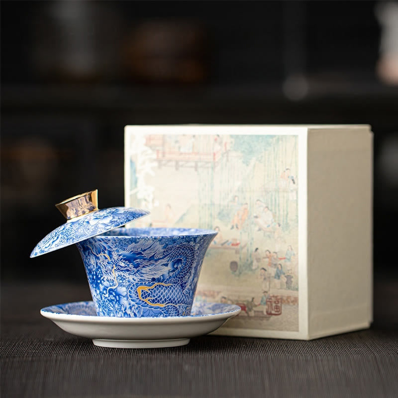 Ceramic 180ml Gaiwan Tea Cup With Lid | Zen Decor