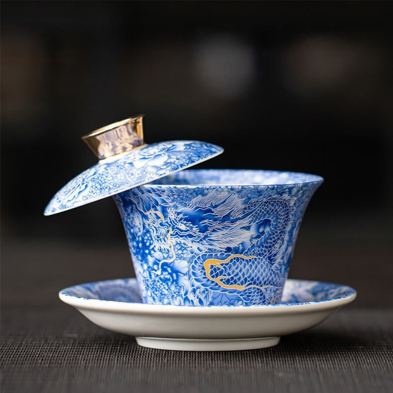 Ceramic 180ml Gaiwan Tea Cup With Lid | Zen Decor