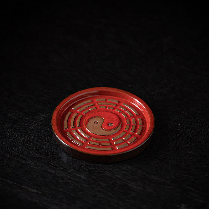 Ceramic Bagua Incense Burner | Treasure Bowl & Lucky Bag Set