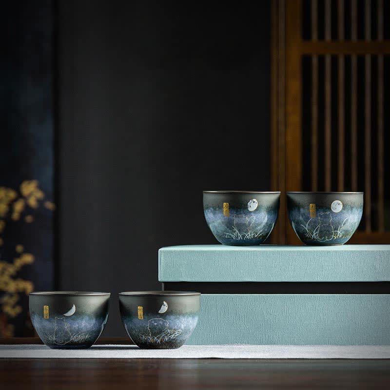 Ceramic Black Cat Tea Cup 140ml - Japanese Tableware