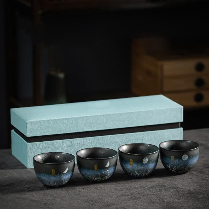 Ceramic Black Cat Tea Cup 140ml - Japanese Tableware