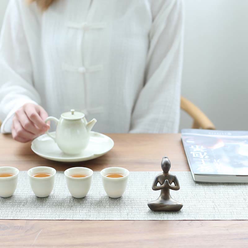 Ceramic Buddha Statue | Abstract Yoga Meditation Sculpture