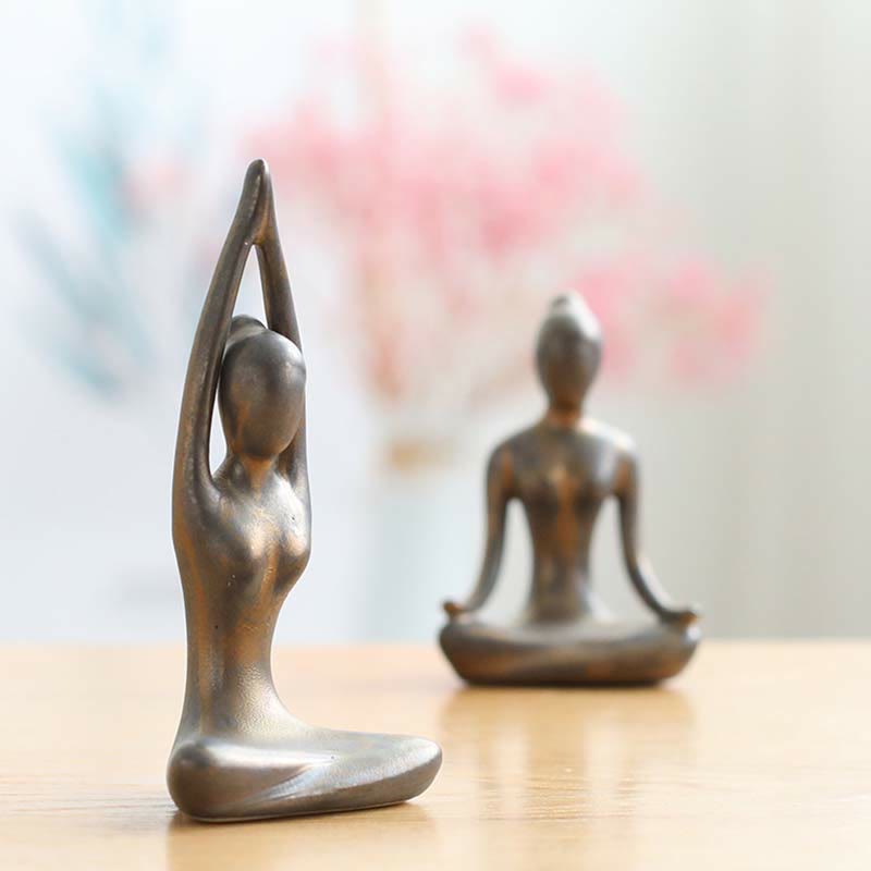 Ceramic Buddha Statue | Abstract Yoga Meditation Sculpture