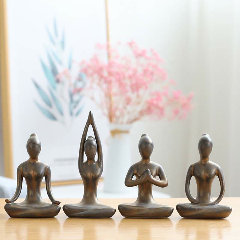 Ceramic Buddha Statue | Abstract Yoga Meditation Sculpture