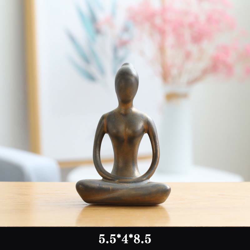 Ceramic Buddha Statue | Abstract Yoga Meditation Sculpture